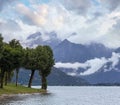 Lake Como (Italy) summer cloudy view