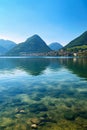 Lake Como in Lombardy, Italy, View from the shore