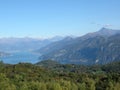 Lake Como panorama with alps Italy Royalty Free Stock Photo