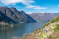 Lake Como, photographed from Pognana. Royalty Free Stock Photo