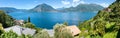 Lake Como summer panorama (Italy) Royalty Free Stock Photo