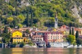 Lake Como with view of Varenna in Lecco, Italy