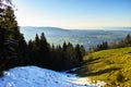 Landscape at lake Constance in early spring, view from mountain