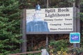 Welcome sign for the Split Rock Lighthouse State Park along the Minnesota North Shore Royalty Free Stock Photo