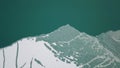 The lake is covered with green ice. The lake freezes. A top view shot with a drone. Royalty Free Stock Photo