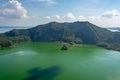 The lake in the crater of Taal volcano is located on the island of Luzon south of the capital of the Philippines, Manila.