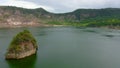 Lake crater at Taal volcano. Philippines. Royalty Free Stock Photo