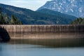 Lake with dam - Lago di Paneveggio Trentino Alto Adige Italy Royalty Free Stock Photo