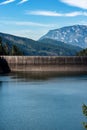 Lake with dam - Lago di Paneveggio Trentino Alto Adige Italy Royalty Free Stock Photo