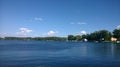 lake day. blue skys. peaceful. Royalty Free Stock Photo