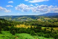 Lake District countryside view to Hawkshead village England uk Royalty Free Stock Photo