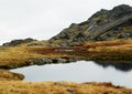 Tarn on Bowfell along The Band route, Langdale, Lake District, Cumbria. England, UK Royalty Free Stock Photo