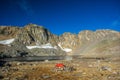 Lake Dorothy at Arapahoe Pass Colorado with a Tent in the Foreground