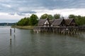 Lake dwellings at Lake Constance. Open-air archaeological museum presenting archaeological finds and replicas of pile-dwelling