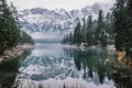 Lake Eibsee on a misty afternoon