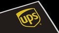 Lake Elsinore, CA, USA - February 11, 2024: UPS logo on corner of express mail envelope.