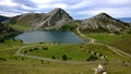 Lake Enol in Asturias, Spain Royalty Free Stock Photo