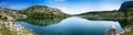 Lake Enol in Picos de Europa, Asturias, Spain. Panoramic view Royalty Free Stock Photo