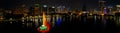 Lake Eola and Orlando city skyline at night Royalty Free Stock Photo