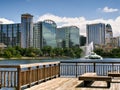 Lake Eola and Orlando skyline Royalty Free Stock Photo