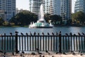 Lake Eola water fountain Royalty Free Stock Photo