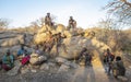 Hadzabe men with bows and arrows Royalty Free Stock Photo