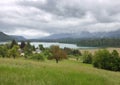 Lake Faak seen from the shore of Drobollach am Faaker See. Carinthia, Austria. Royalty Free Stock Photo