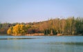 lake Fall Scene with Autumn Trees Royalty Free Stock Photo