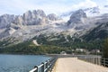 Alpine lake Fedaia in Italy
