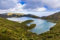 Lake of Fire Lagoa do Fogo in the crater of the volcano Pico d