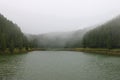 Lake with fog.