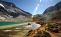 lake at the foot of snow mountain