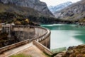 Lake the Gloriettes on the Gave d`Estaube river in the Haute Pyr