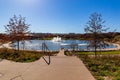 The lake and Fountain of the Heartland of America Park Omaha Nebraska USA