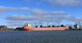 Lake freighter in harbour at Oshawa, Ontario, Canada 4K