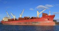 Lake freighter in harbour at Oshawa, Ontario 4K