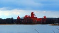 Lake Galve and Trakai Castle, Lithuania Royalty Free Stock Photo