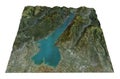 Lake Garda, aerial view, map, Lombardia Veneto Italy