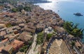 Lake Garda, aerial view of the town, Malcesine, Italy Royalty Free Stock Photo