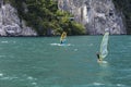 Lake Garda, Italy, August 2019, windsurfing on the lake Royalty Free Stock Photo