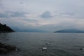 Lake Garda Italy Sirmione cloudy summer day Royalty Free Stock Photo