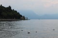 Lake Garda Italy Sirmione cloudy summer day Royalty Free Stock Photo