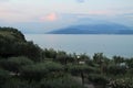 Lake Garda Italy Sirmione cloudy summer day Royalty Free Stock Photo