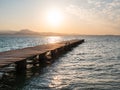 Lake Garda Jetty at Sunrise at Sirmione Royalty Free Stock Photo