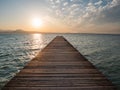 Lake Garda Jetty at Sunrise at Sirmione Royalty Free Stock Photo