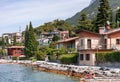 Lake Garda (Lago di Garda), coast and mountains with the small village of Limone sul Garda Royalty Free Stock Photo