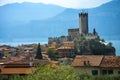 The lovely town of Malcesine on Lake Garda where is famous castle guards the entrance to its harbour.