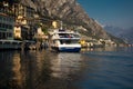 Lake - lago - Garda, Italy. Town of Limone del Garda, lakeside resort