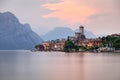 Lake Garda and Town of Malcesine in the Evening, Italy Royalty Free Stock Photo