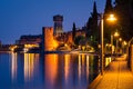 Lake Garda, Town of Sirmione (Lombardy, Italy) at blue hour Royalty Free Stock Photo